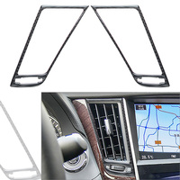For Infiniti Q50 2014 2015 2016 2017 2018 2019 Car Carbon Fiber Center Console Air Vent Outlet Decor Cover