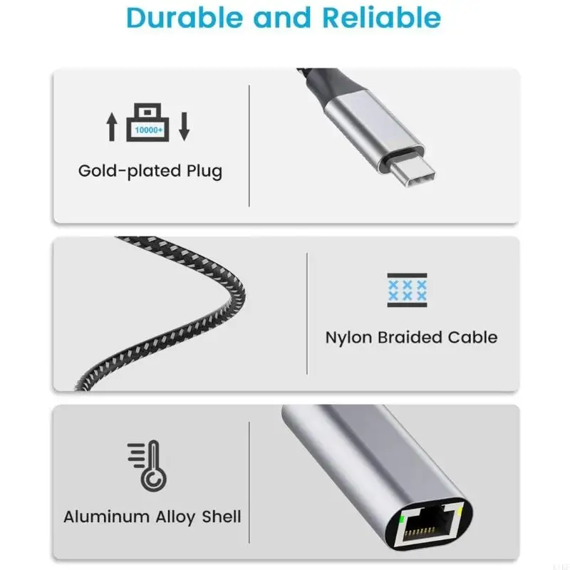 Adaptador USB-C a Ethernet Gigabit RJ45 – Red táctica de campo - imagen 5