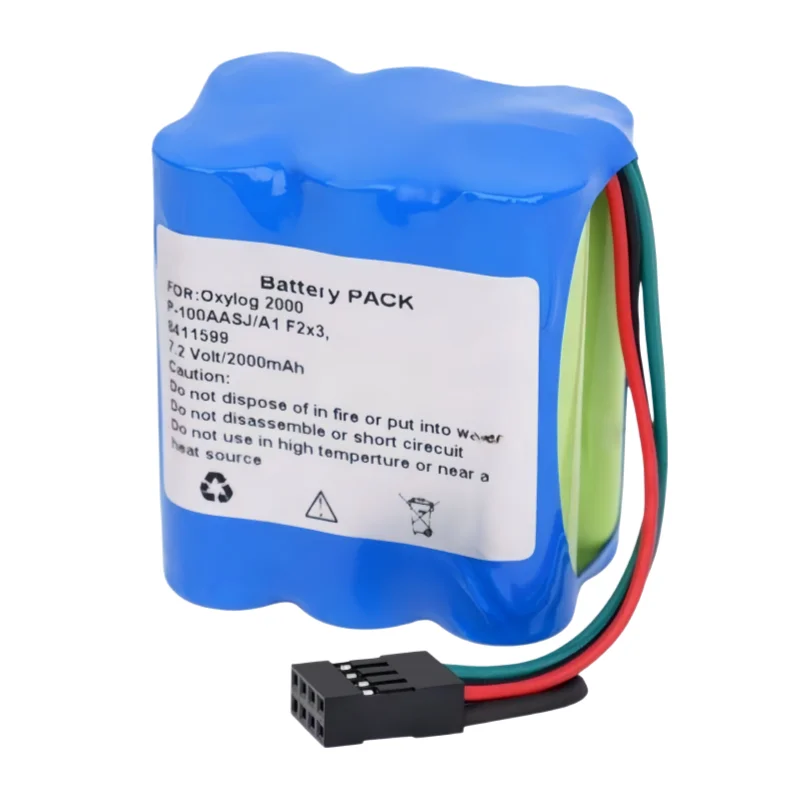 2000 RHINO POWER Battery for DRAGER LifePak 250, 8411599, BATT/110146, P-100AASJ/A1 VENTI LATOR BATTERY 7.2V 2000MAH NI-MH