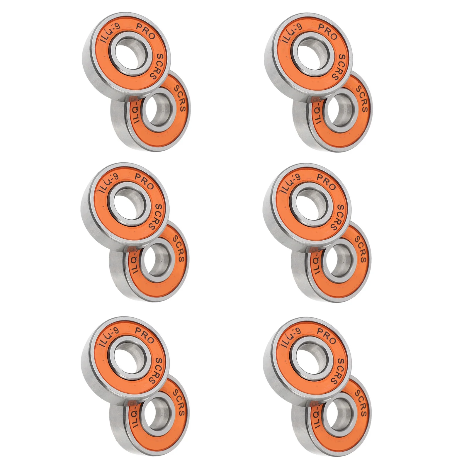 12pcs Skateboard Bearings Steel Precision Smooth Roll For Skateboards Inline Roller Skates Scooters Longboard Metal Plain