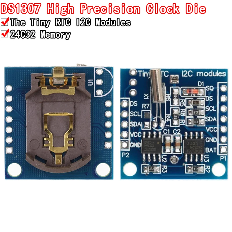 I2C RTC DS1307 AT24C32 Real Time Clock Module For AVR ARM PIC Tiny RTC I2C modules memory DS1307 Clock