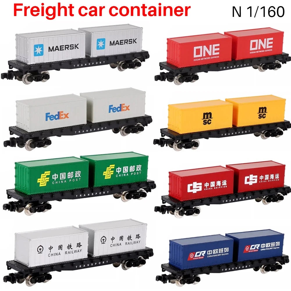 لعبة قطار N-type 1/160 مع عبوات مسطحة لسيارات الشحن وعجلات معدنية ونموذج نابض بالحياة وخيارات متعددة رائعة للأولاد.