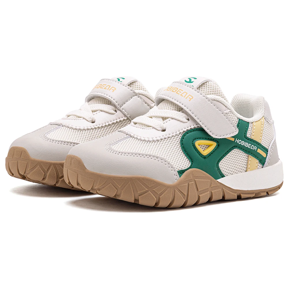 HOBIBEAR Kleinkind-Sneaker mit breiter Zehenpartie, Wanderschuhe, Trekking- und Outdoor-Wanderschuhe, mit Klettverschluss, Kunstleder-Mesh-Laufsneaker – Detail 6