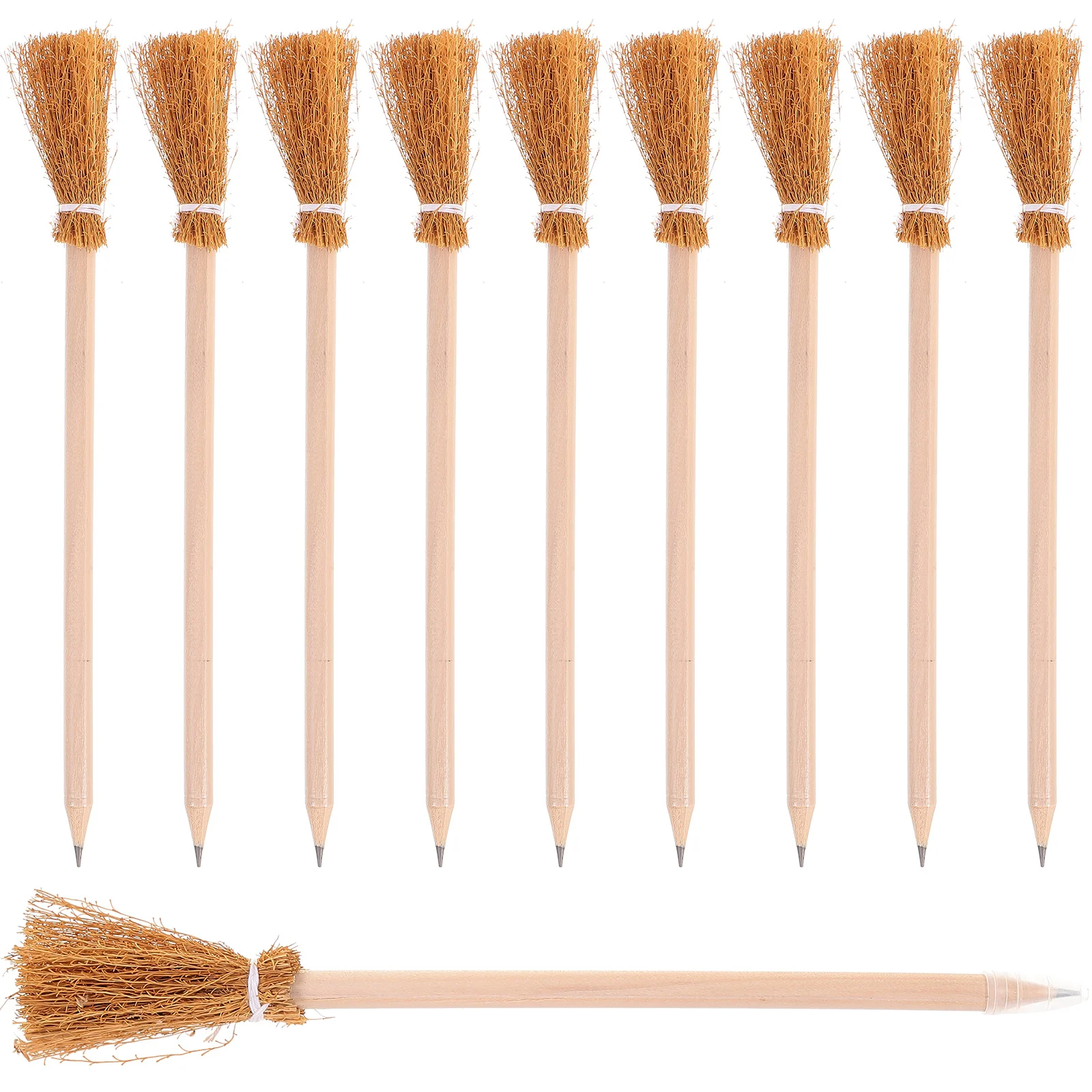 

Halloween Pen Witch Broom Pencil (Broom Pencil) 10pcs Decor Pencils Writing Office Erasers for Kids