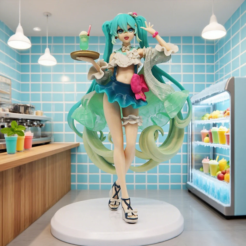 Figuras de Anime Hatsune Miku, crema de cantante Virtual, Soda Miku, serie de postres de pie, muñeca bonita para niñas, modelo, juguetes para niños, regalos para seguidores