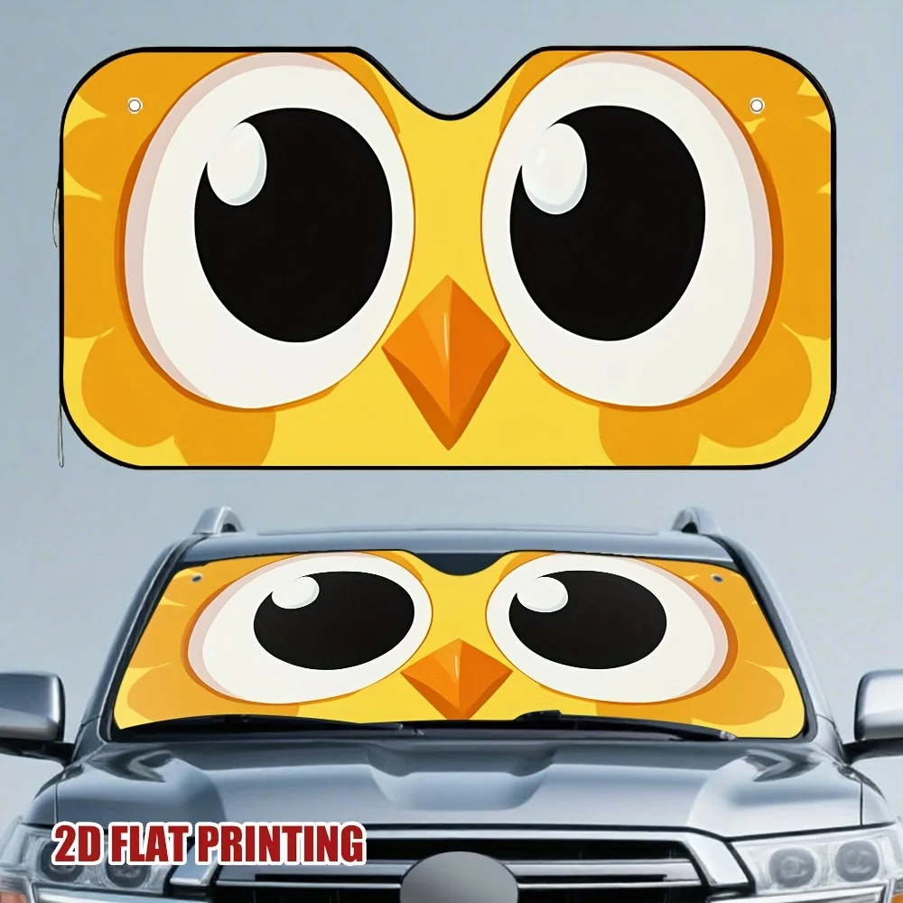 1pc Cartoon Owl Eyes Car Sun Visor - Easy Install, UV Blocking, Reduces Glare Sunlight Reflection Ideal for Commutes