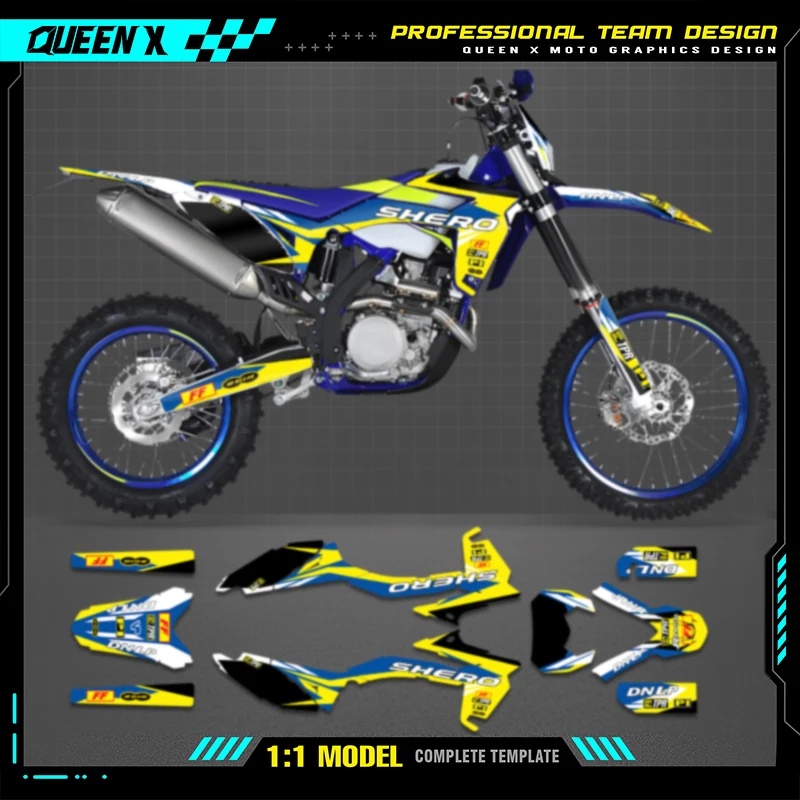 Queen X MOTOR Custom Team Graphics Decals Stickers Kit For Sherco Decal 2012 2013 2014 2015 2016  SE SE250 300 006