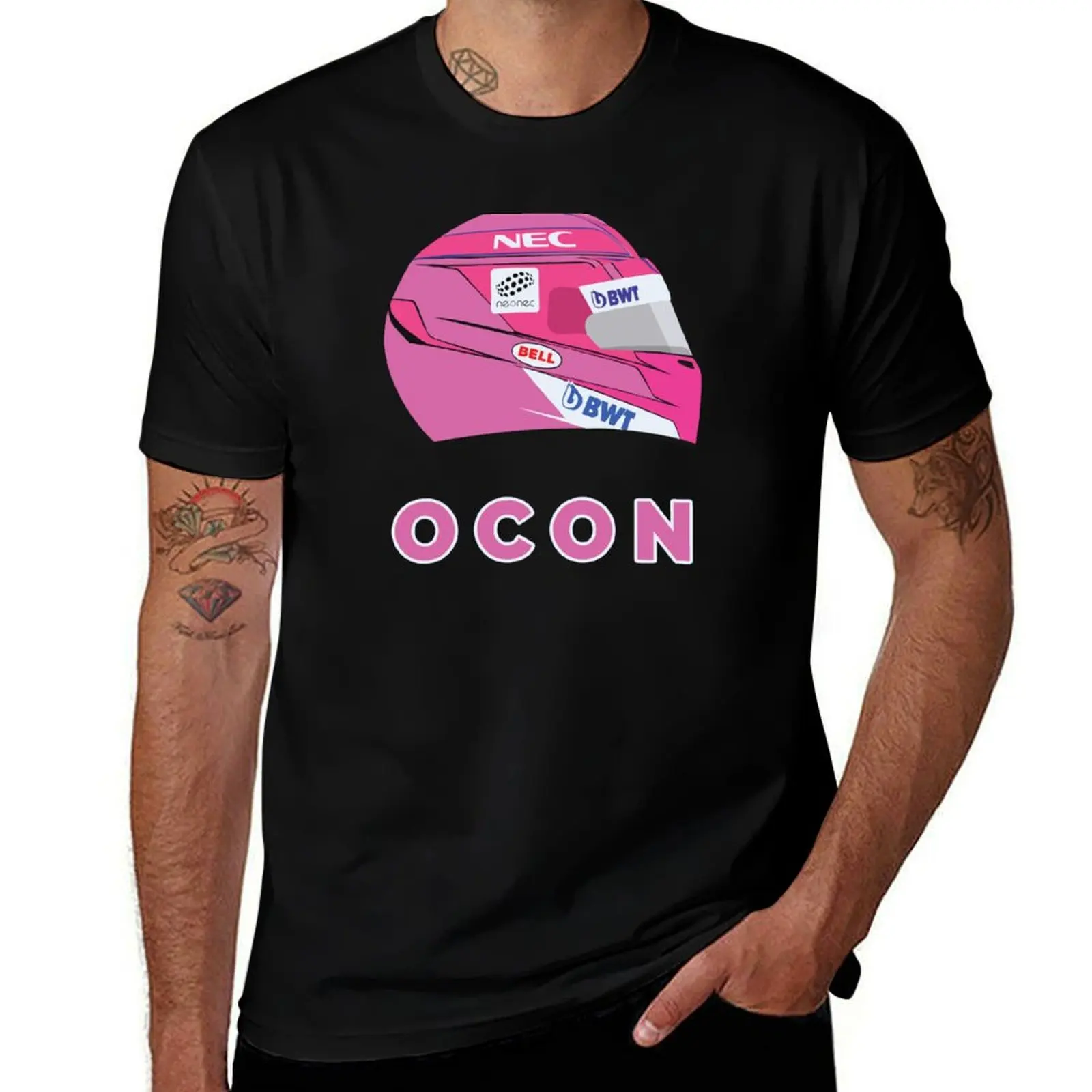 

Esteban Ocon 2018 Helmet T-Shirt man t shirt luxury man t shirt cotton t shirt man designer T-Shirt