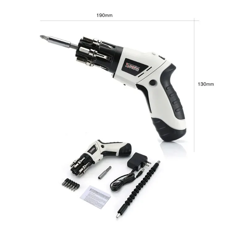 4.8V Electric Screwdriver Rechargeable Cordless Power Drill Screw Driver Kit Maximum Screw Diameter ABS Makings