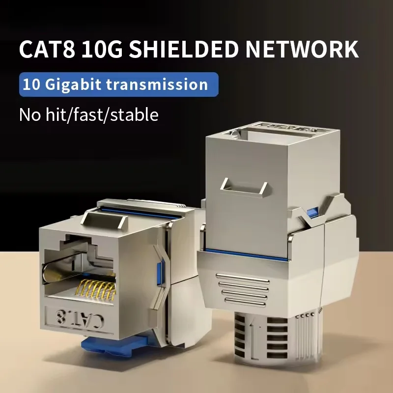 RJ45 Cat6 Cat6A Cat7 Cat8 Connector Network Plug CAT8 Tool Free Crimping STP Shielded Keystone Jack Module For Ethernet Adapter