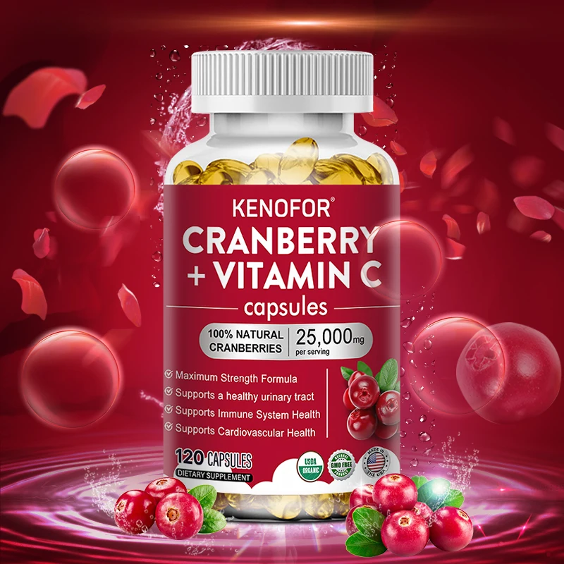 

Cranberry & Vitamin C Supplement, Boosts Immunity, Promotes Urinary Tract Health, and Improves Gastrointestinal Function