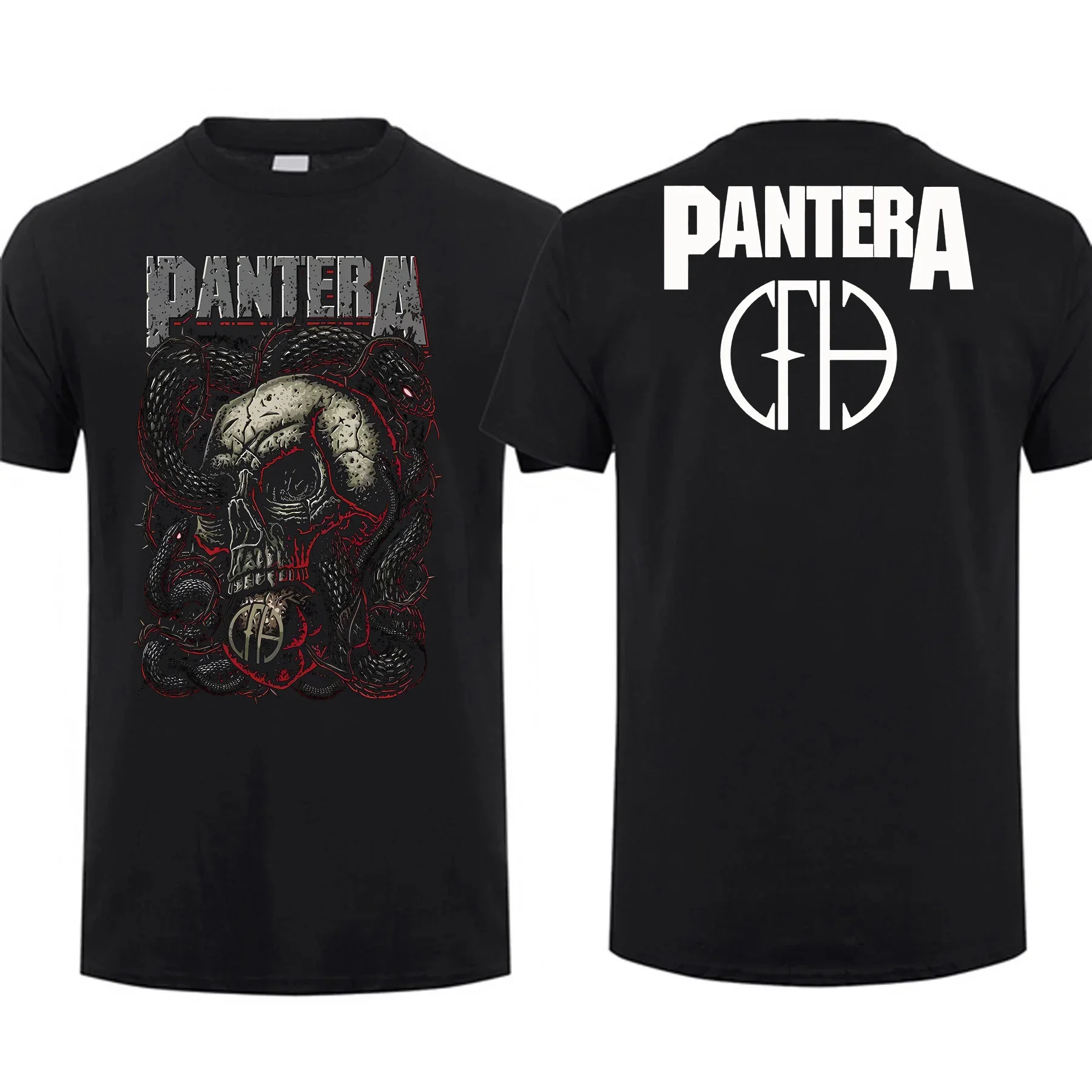 

Casual 100% Cotton NG Pantera Vulgar Display of Power Black T Shirt Men Short Sleeves Cool Hip Hop Streetwear T-shirt Cool S-3XL