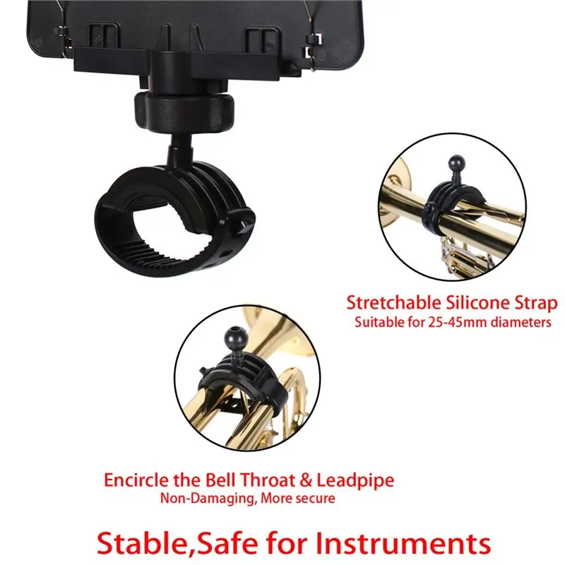 A99I-Trumpet Music Clip Trumpet Lyre Phone Holder Versatile Functionality Trumpet Clip
