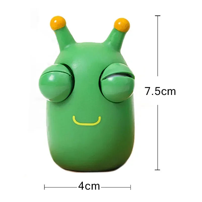 Engraçado Eyeball Burst Squeeze Toy, Green Eye Caterpillar Pinch Toys, Stress Relief Fidget Toy, criativo brinquedo de descompressão para adultos e crianças