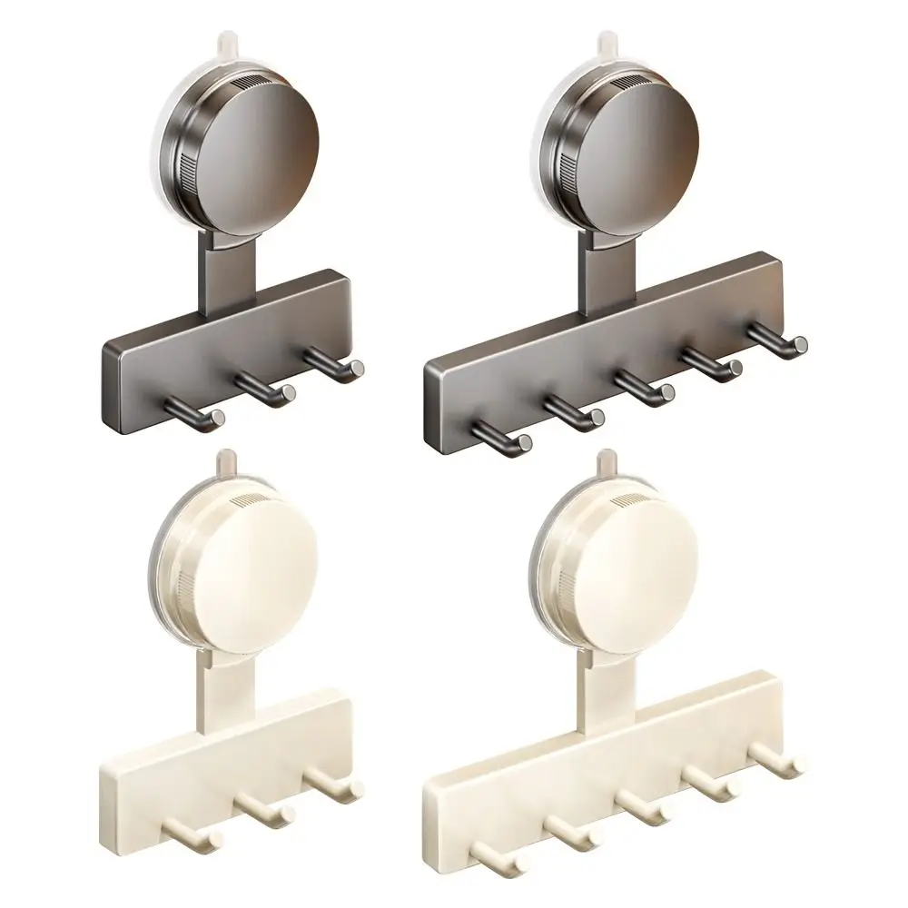 

With 3/5 Hooks Rotating Suction Cup Hook Universal Punch-Free Traceless Sucker Hook Waterproof Moisture-proof Robe Hook