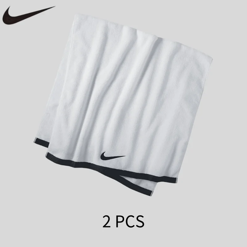 Nike Sports Towel Men Women Classic Simple Breathable Soft Absorbent Gym Fitness Running Swimming 2 PCS AC2089-101+AC2089-101