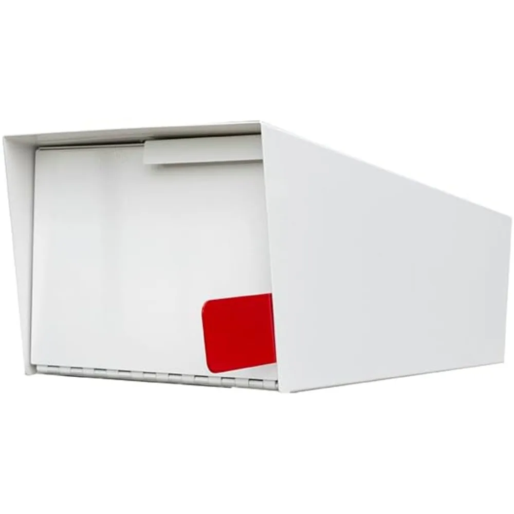 صندوق بريد حديث لمنتصف القرن - تصميم قديم عتيق، أبيض بدون حامل آخر