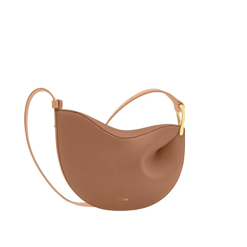 Pea Bag Women Niche Design Underarm Single Shoulder Genuine Leather Bag For Women With Adjustable Shoulder Straps
