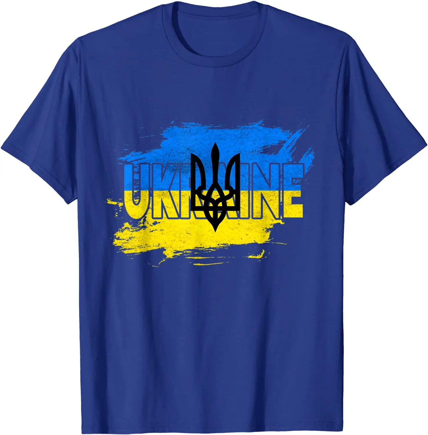 Ukraine Trident Coat of Arms Ukrainian Flag T-Shirt 100% Cotton O-Neck Summer Short Sleeve Casual Mens T-shirt Size S-3XL