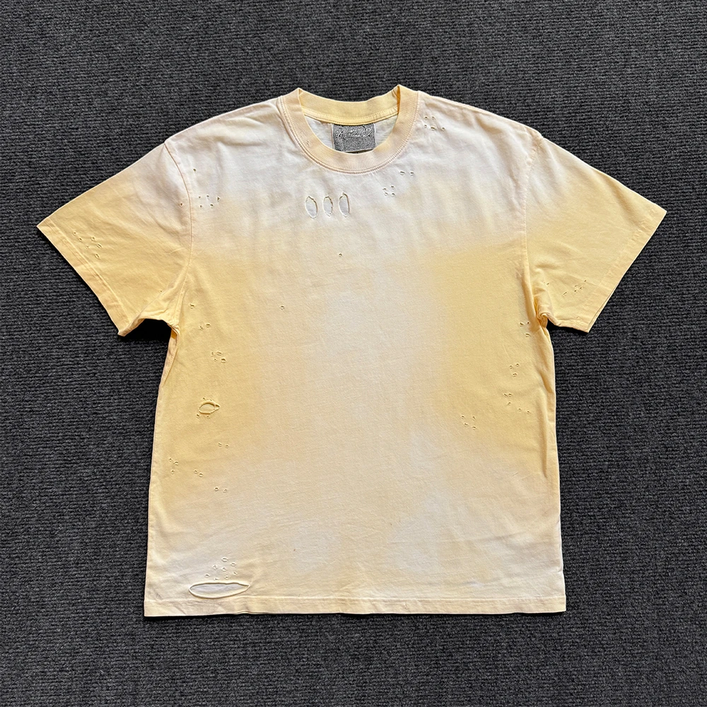 Wang Studio Dopaamine Short Sleeve T-Shirt Couple Washed out Vintage Design Casual Style Pure Color Summer 2026 Topwear