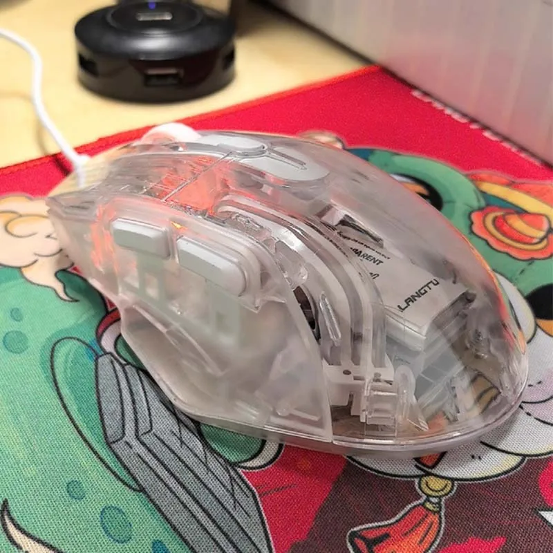 G4 Gaming Muis Tri-Mode 2.4G/BT/Bedraad RGB Lichteffect Transparant Shell Ontwerp 3600DPI Kantoor E-Sport Muis Controller