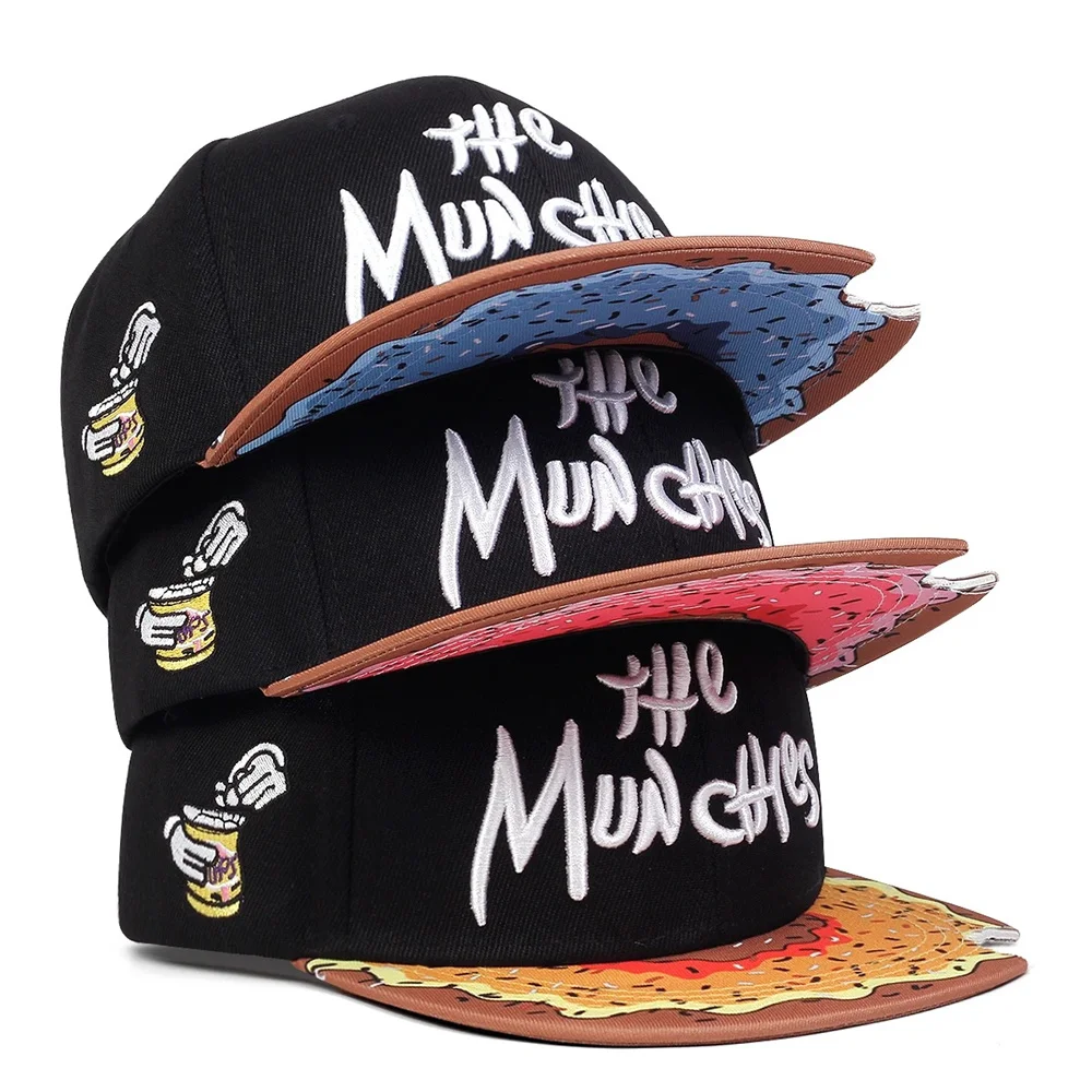 THE MUNCHIES Baseball Cap Fashion Snacks Pink Snapback Hat Men Women Adult Hip Hop Golf Caps Outdoor Casual Sun Hats Gorras Bone