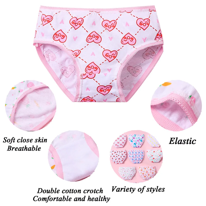 1/6/12 Pcs Lot Children Girls Panties Multipacks 100% Cotton Soft Pretty All Over Print Underwear For Girls Fashion Undies Boxer