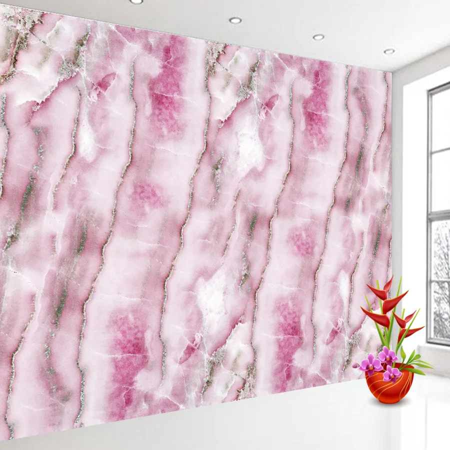 

Customs Peel and Stick Optional Pink Marble Pattern Walls Papers Home Decor Murals Wallpapers for Living Room Background Rolls