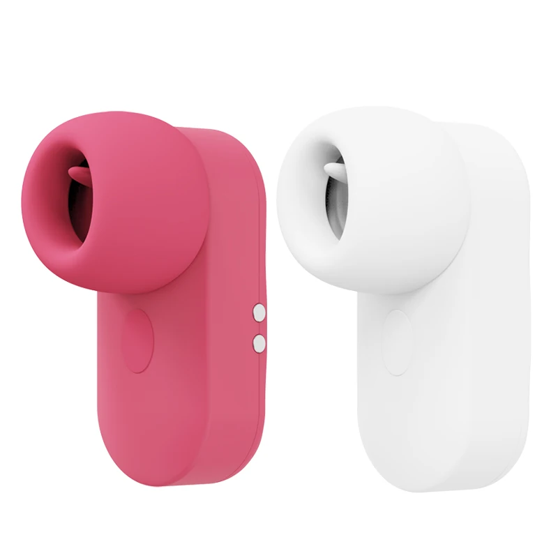 2 في 1 مصاصة صغيرة بيضاء لعق وامتصاص هزاز صغير سماعة شكل الجنس لها لعبة متعة امرأة الحلمة البظر 18 + #2