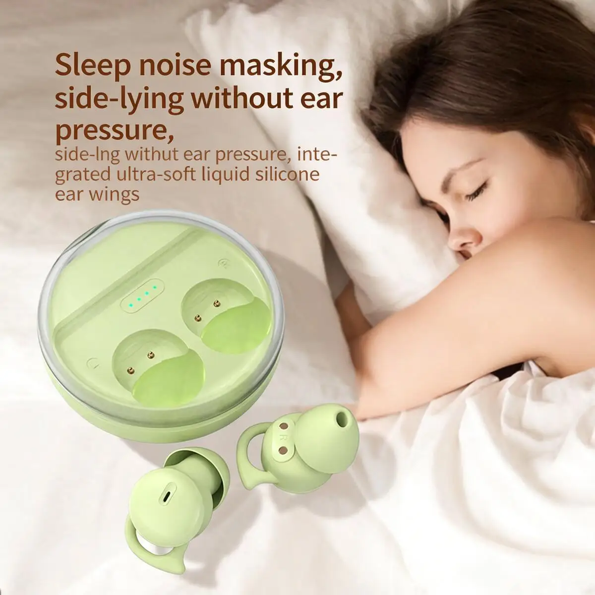 Q26 Wireless Sleep Earphones Bluetooth 5.3 Mini Invisible ENC Noise Reduction Comfort Wear for Music Nap Night Rest Daily Relax