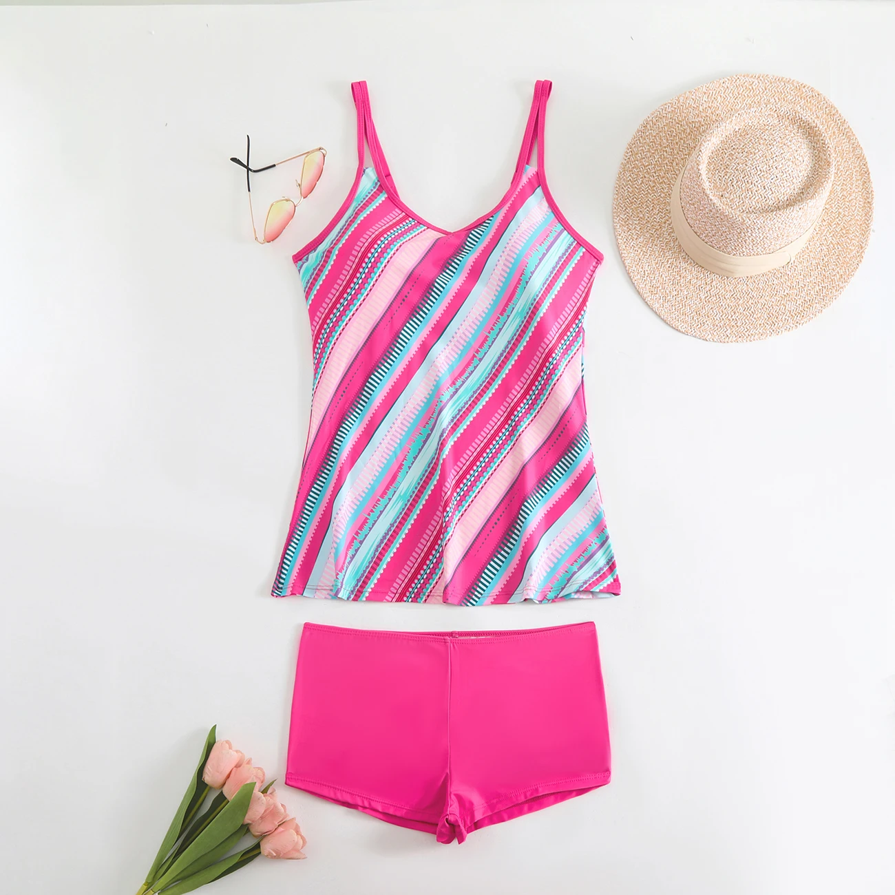 

Two-piece Bikini Swimsuit for Women Summer Sexy Tankini Patchwork Multi-Color Sexy Bikini Vacation Swimsuit Summer Beachwear