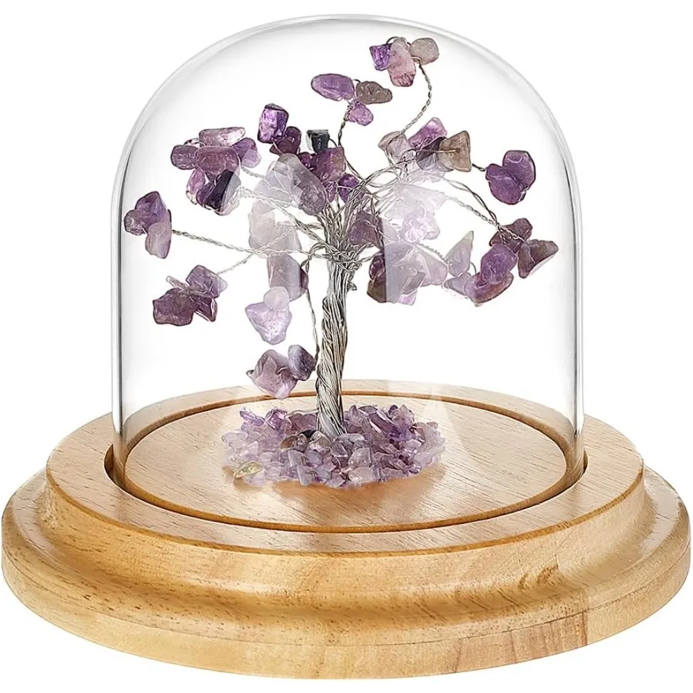 

4" x 4" Glass Display Dome Cloche Glass Dome Clear Bell Jar Display Case Tabletop Centerpiece with Solid Oak Wood Base for DIY