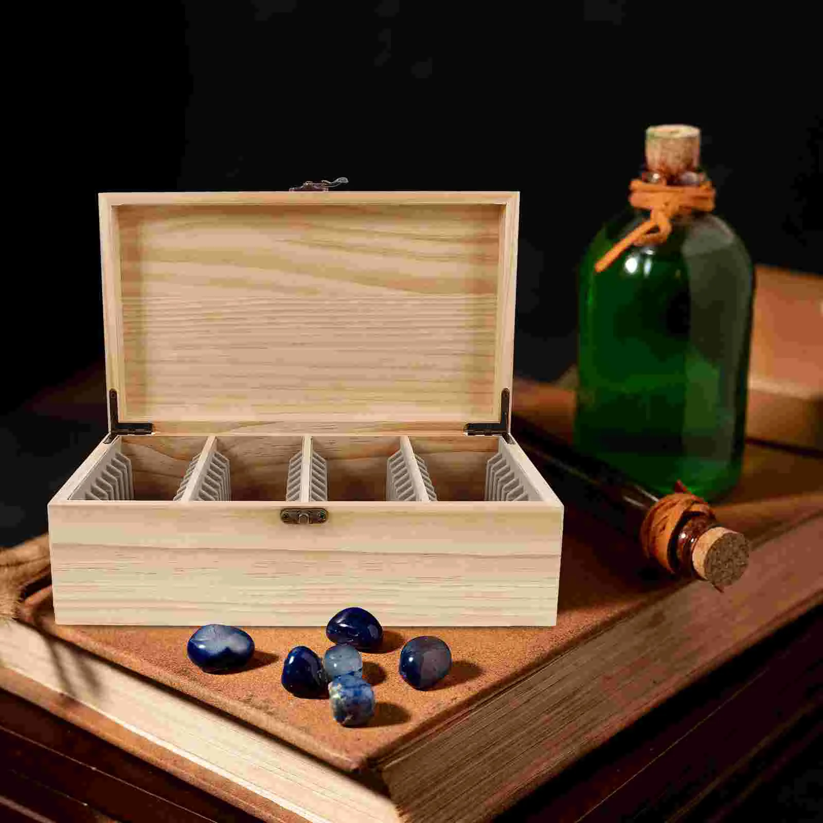 Wood Coin Holder Coin Protection Box Reusable Coin Storage Box Coin Box Protection Coin Holder Coin Collection Box Coin Case Por
