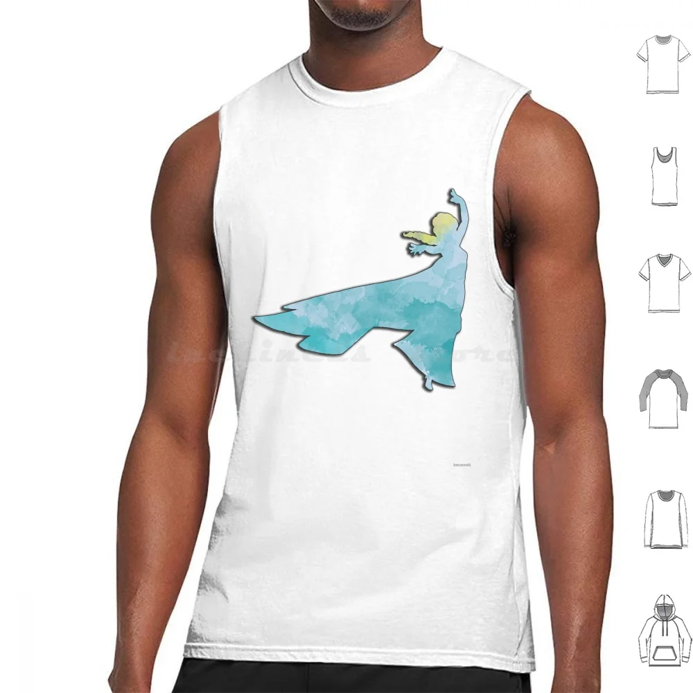 Queen Princess Watercolor Tank Tops Vest Sleeveless Watercolor Queen Ice Princess Elsa Anna Olaf Snowman Pixar Let It Go