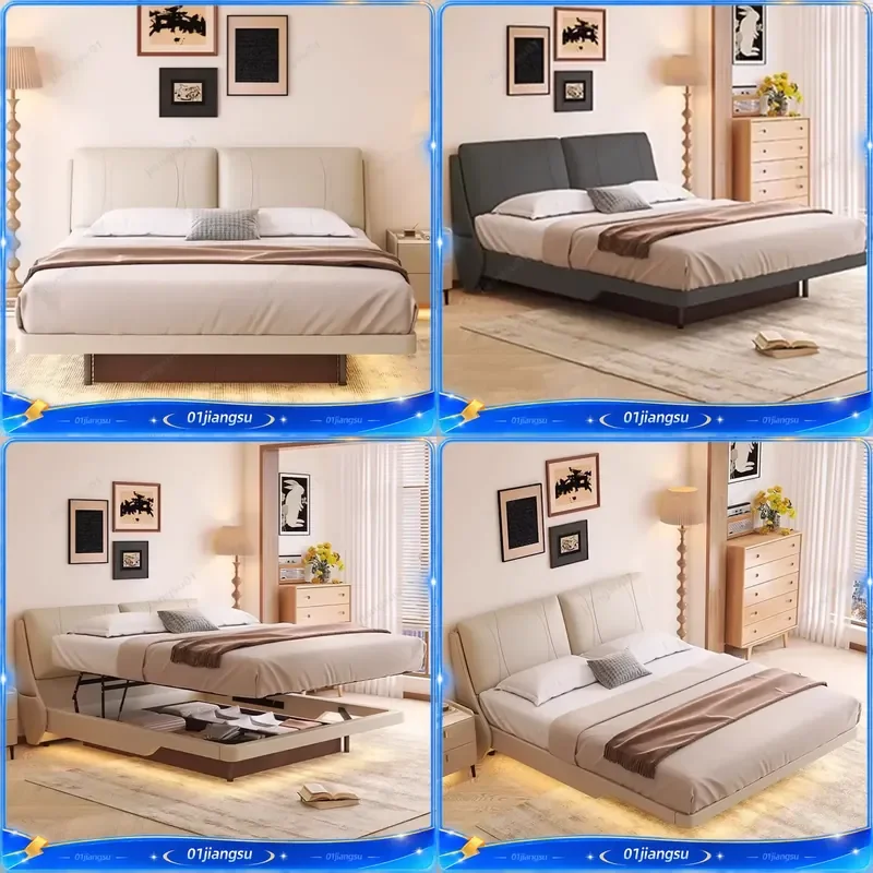 Luxury European King Size Loft Bed Modern Space Saving Design Safe Multifunctional Bedroom Furniture Camas De Casal Office