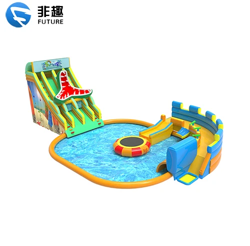 

Popular Design Inflatable Water Slide With Pool Giant Inflatable Slide For Children And Adults Playing In Amusement Park