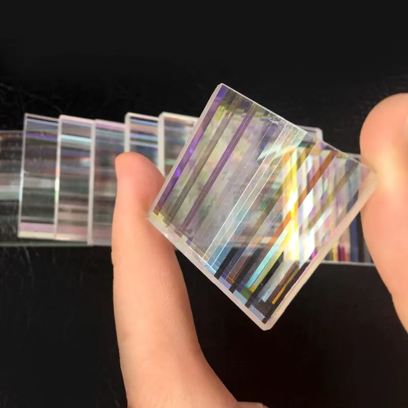 

10pcs Lens Rectangle Prism Dichroic Prisma Stained Glasses Optical Experiment Instrument Home Decoration Art Necklace DIY Design