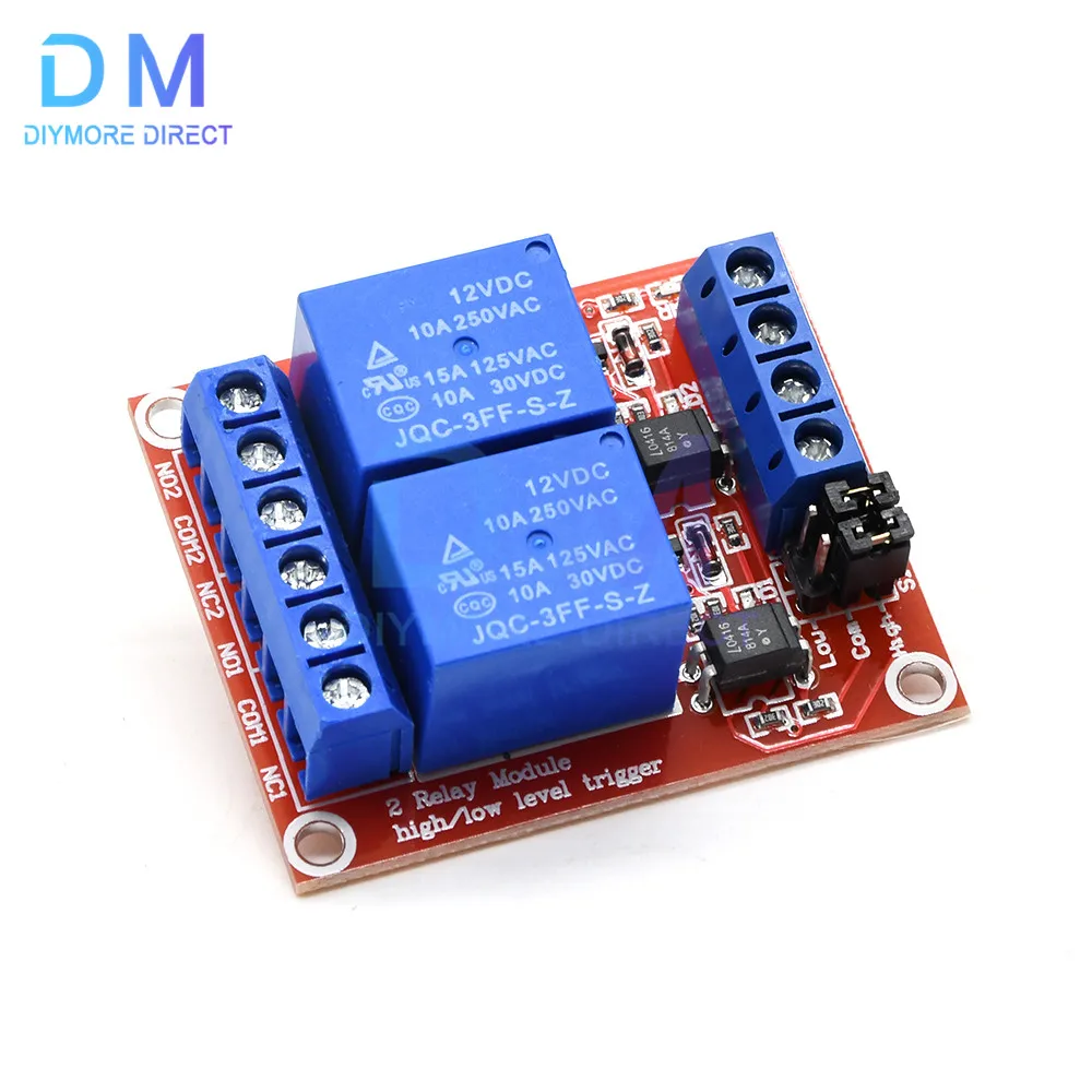2 Channel 12V Relay Module Board Shield With Optocoupler Support High and Low Level Trigger for Arduino Electronic DIY