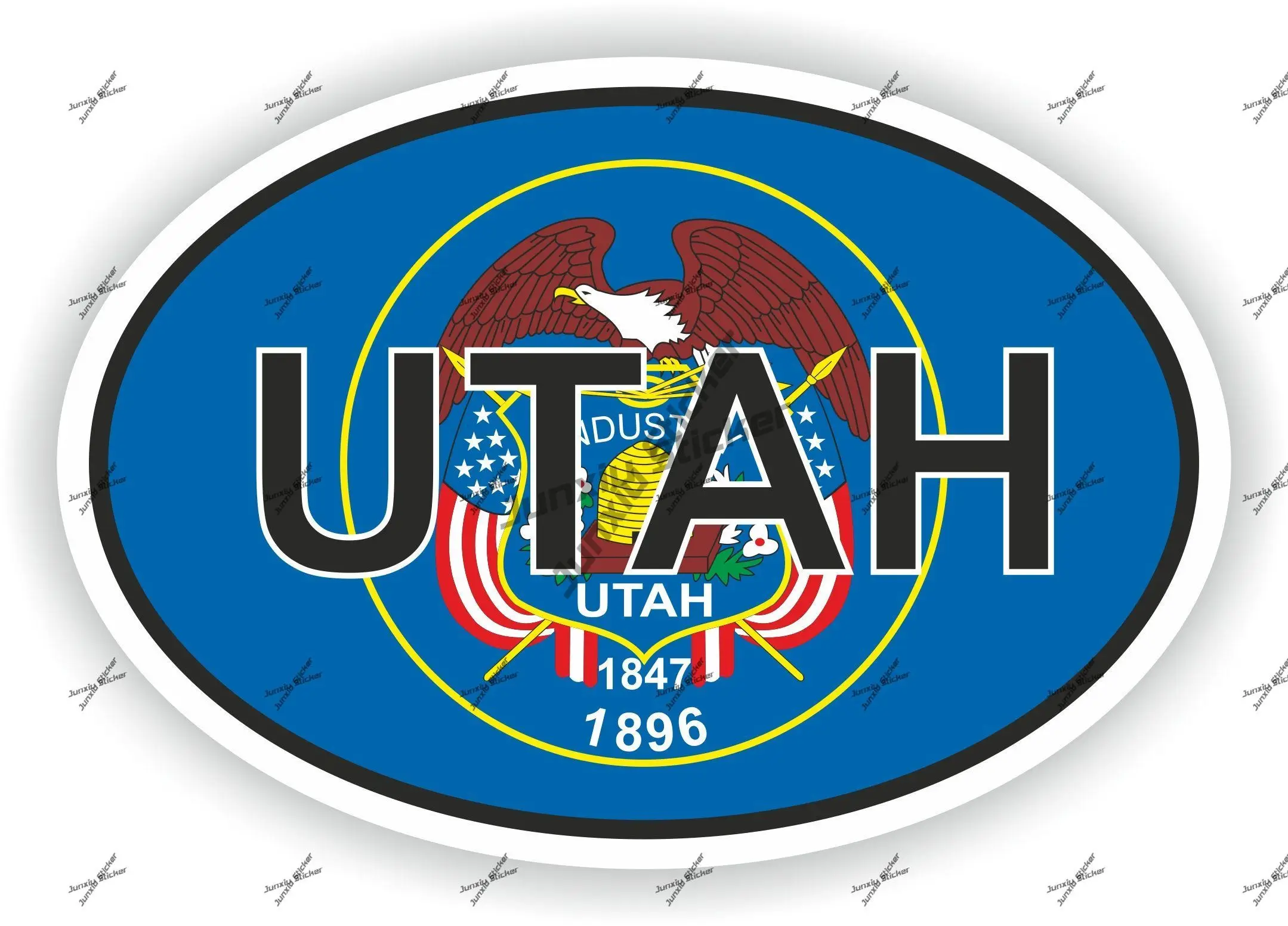

UTAH Oval Sticker with Flag Decal for SUV Bumper Laptop Book Fridge Motorcycle Helmet Cover Scratches Decoration Accessories