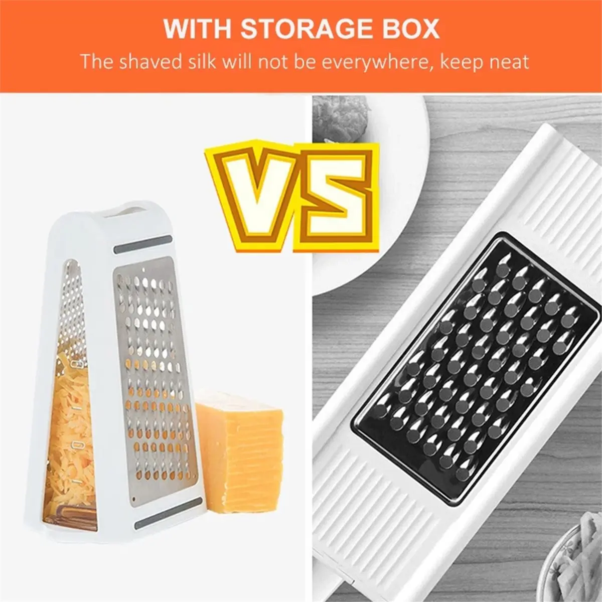 Double-Sided Blades Cheese Vegetables Grater Carrot Cucumber Slicer Cutter Box Kitchenware Stainless Kitchen Tools