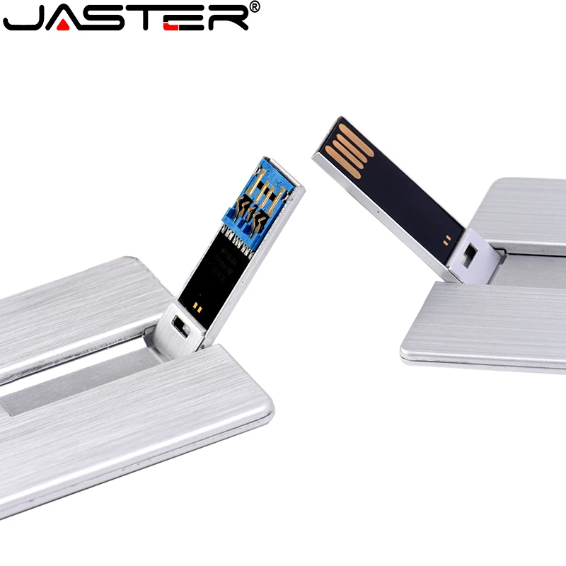 

JASTER New Pen drive 2.0 Metal Card Business Gift 64GB 32GB 16GB 8GB 4GB Portable USB Flash Drive Credit Card Memory Stick Gift