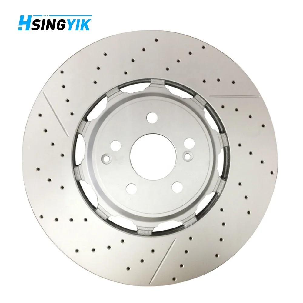 Custom Alloy Sliver Drilled Slotted Front Axle Brake Disc Break Rotor For MERCEDES BENZ S-CLASS W222 S63 S550