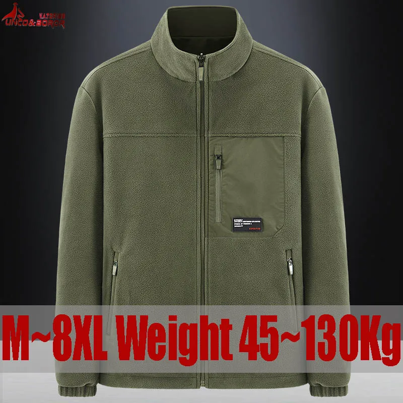 

Plus Size 7XL 8XL High Quality Double-Sided Polar Fleece Jacket Men Autumn Winter Thick Outdoor Camping Hiking Coat Men Clothing