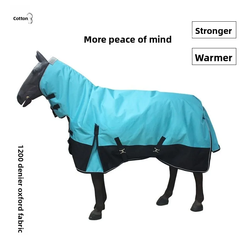 Genuine 1200D Nylon Horse Suit Waterproof, Breathable, Nail-piercing, Anti-biting, Thickened Cotton Neck Horse Suit
