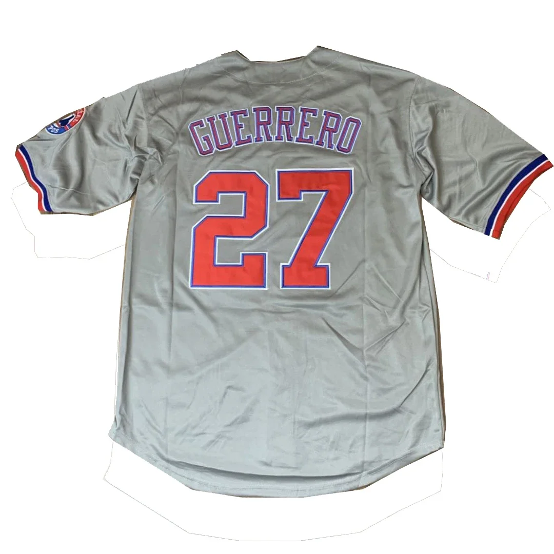 Baseball jerseys Montreal 27 GUERRERO Jersey Sewing Embroidery Outdoor sportswear Hip Hop Street Dance Fan supplies GREY Blue