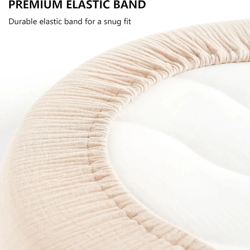 مجموعة من 2 ملاءة مناسبة من القطن الموسلين لمرتبة سرير الحجم القياسي مقاس 33 × 17 × 4 بوصة غطاء مرتبة من الشاش للأطفال بلون سادة #2