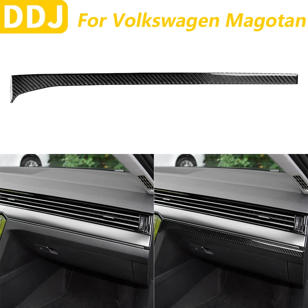 For Volkswagen Magotan CC 2017-2024 Carbon Fiber Co-pilot Instrument Dashboard Panel Cover Trim Car Accessories Interior Sticker