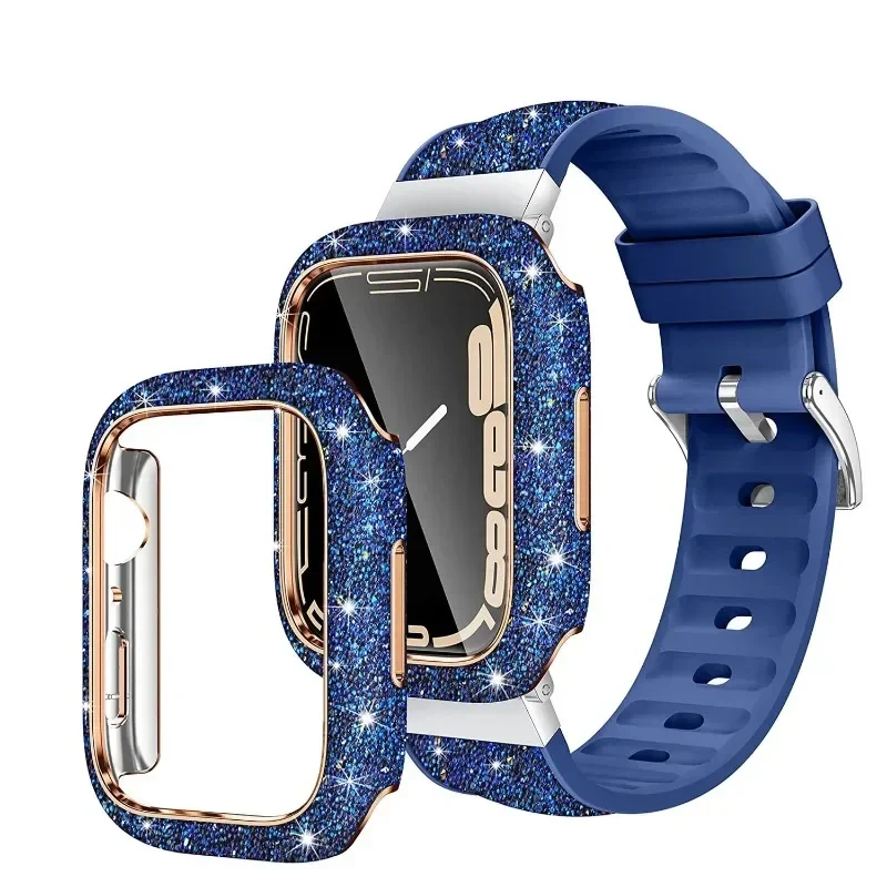 Women Crystal Diamond Case For Apple Watch 11 10 46mm 42mm Screen Glass Protective Shell iWatch 9 8 7 6 5 SE 45mm 41mm 44mm 40mm image 5