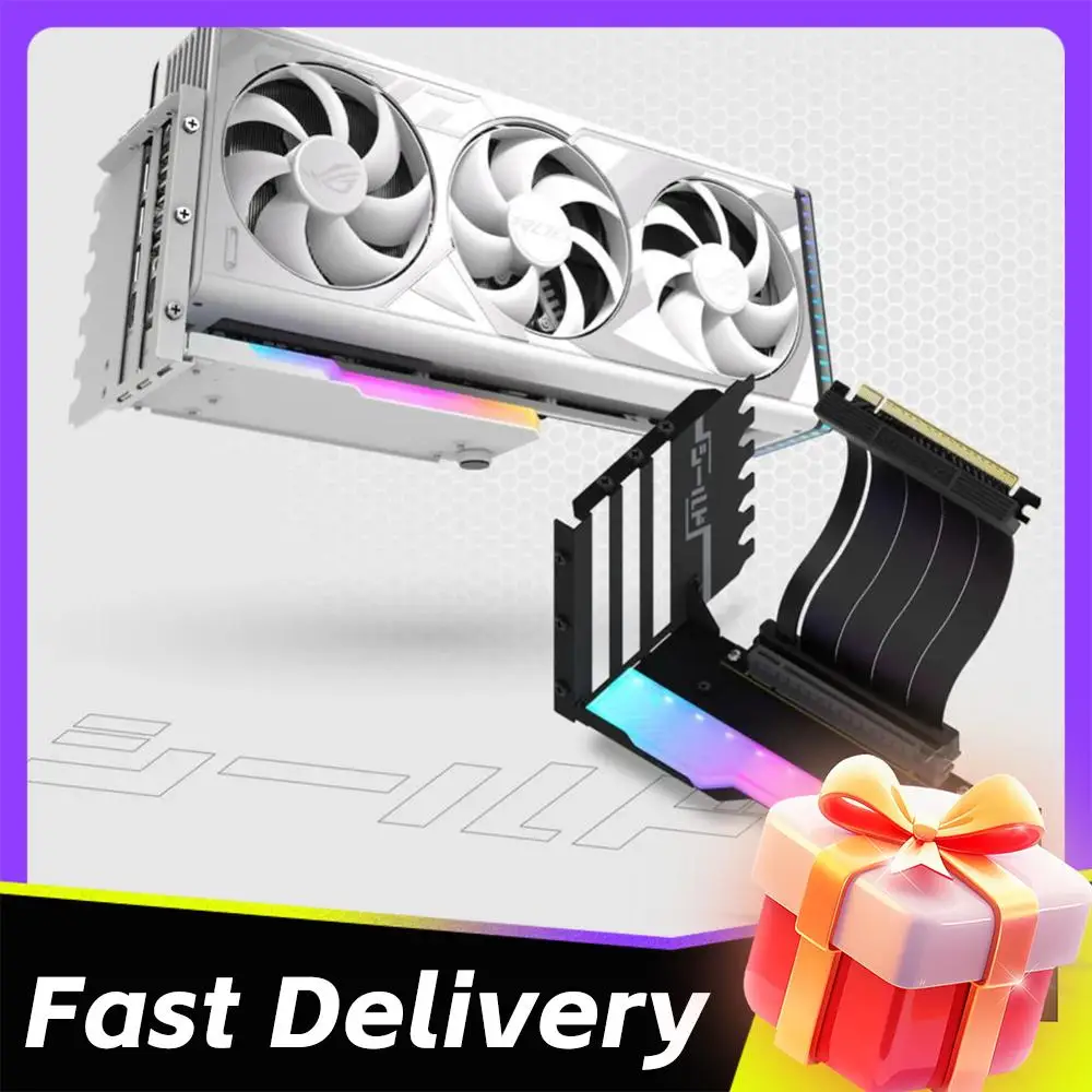 

Vertical GPU Mounting Bracket with 15cm PCI-E 4.0 X16 Riser Cable GPU Bracket Holder GPU Mount Graphic Card Bracket