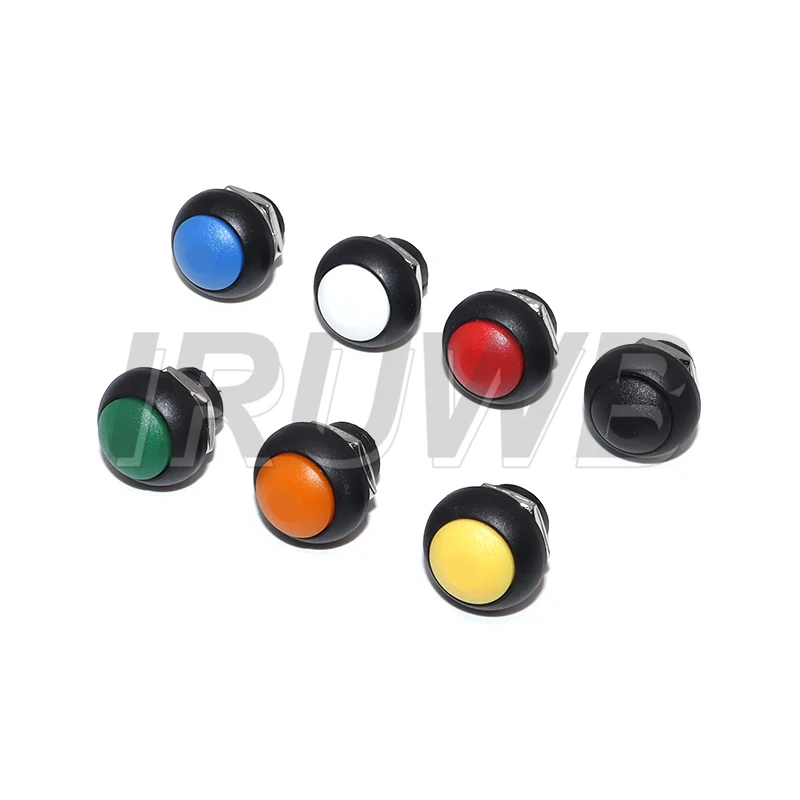 6Pcs PBS-33b 12mm 12V 1A Waterproof momentary Push button Switch 2Pin Mini Switch since the reset Non-locking
